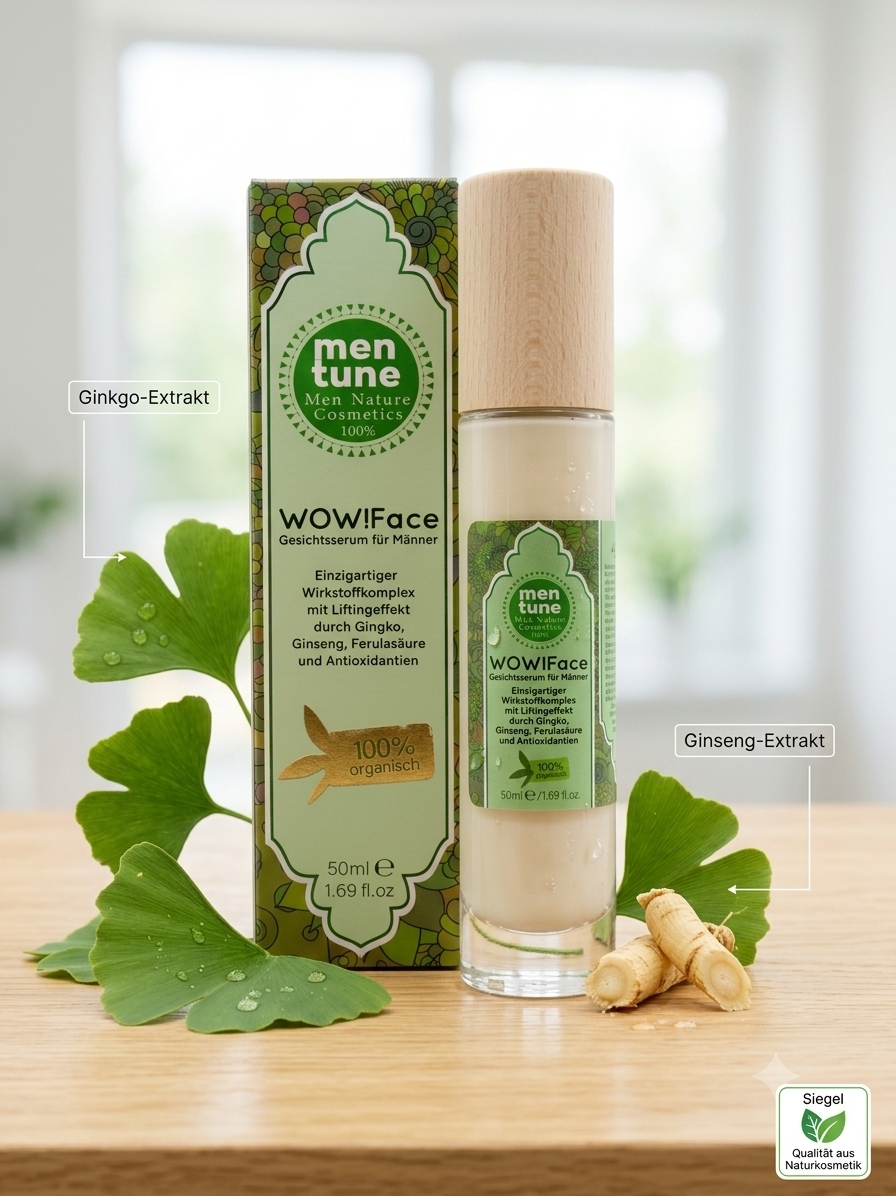 MenTune Wow!Face Gesichtscreme Falten-Stopp Feuchtigkeitspflege Gesichtscreme für Männer mit hochdosierter Anti-Aging-Wirkung sofortiger Anti-Falten-Effekt (1x 50 ml) WowFace