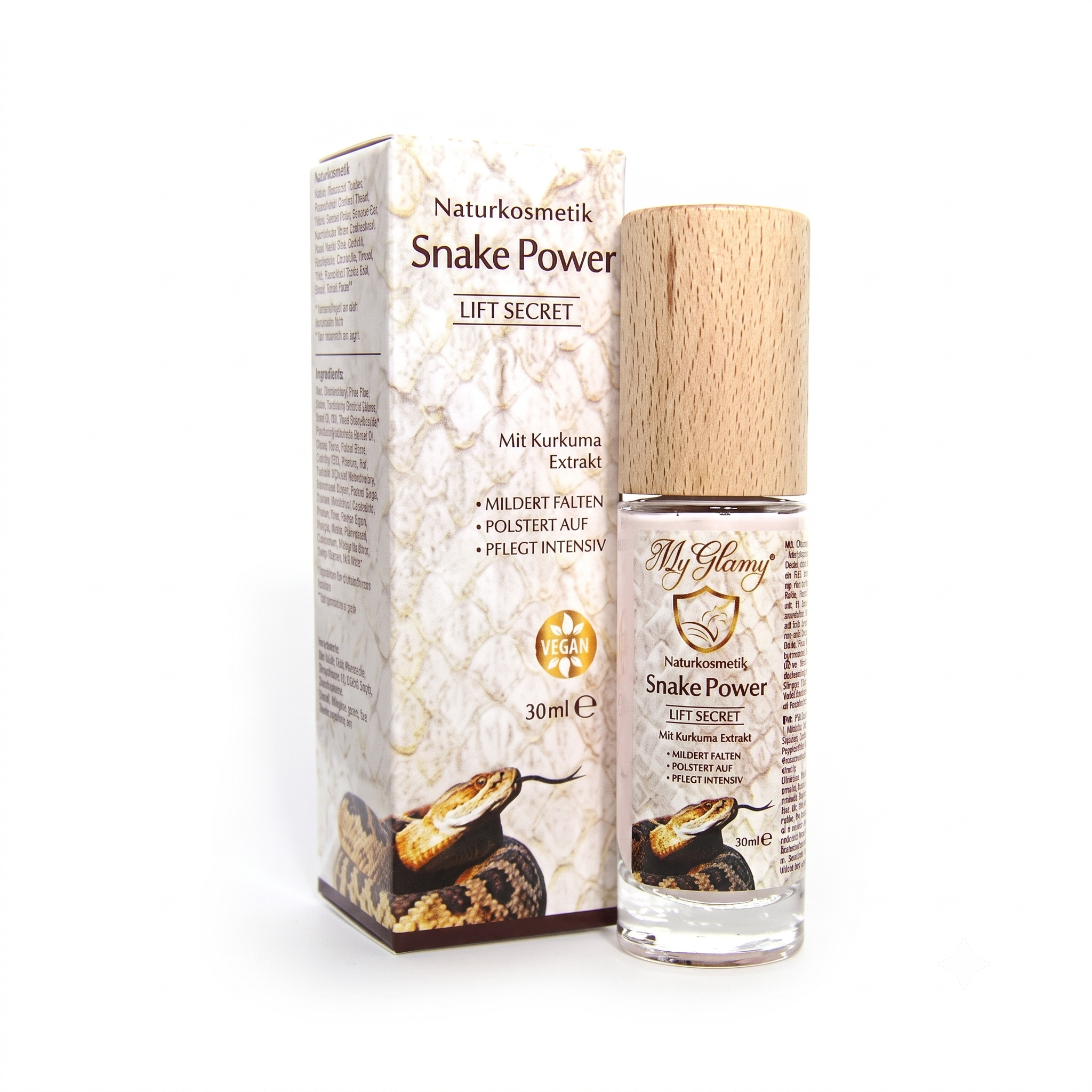 Snake SERUM Naturkosmetik Hyaluron Power LIFT 30ml mit 7% Schlangengift Kurkuma Hyaluronsäure MyGlamy