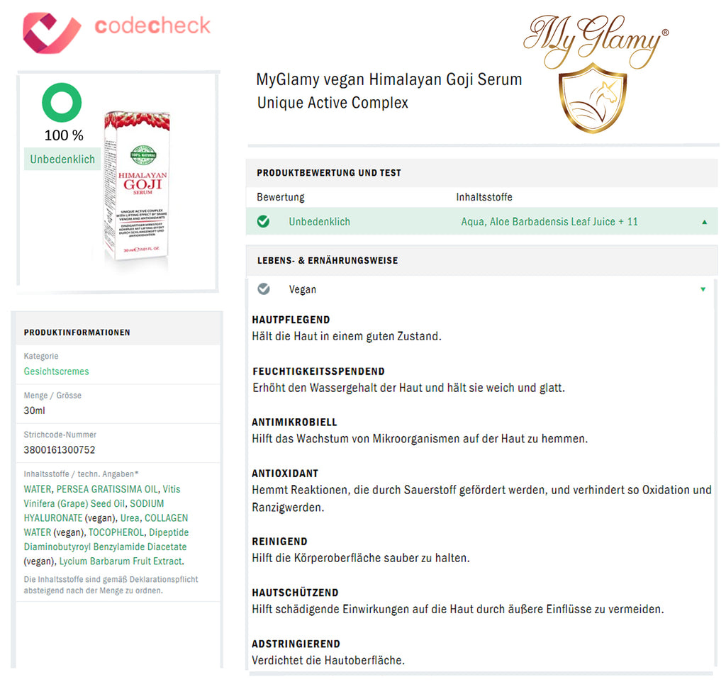 Serum Anti-Age Himalaya Bio GOJI BEEREN ANTIOXIDATINEN HYALURONSÄURE Superfood Gesichts 30 ml MyGlamy