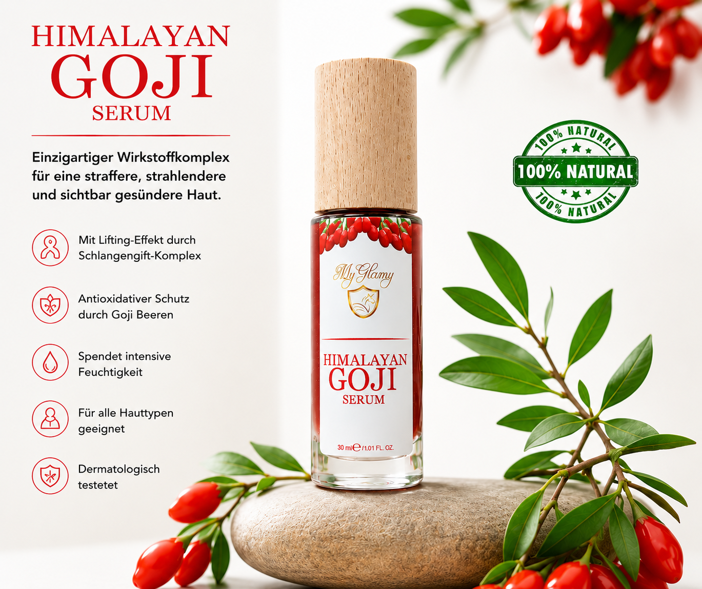 Serum Anti-Age Himalaya Bio GOJI BEEREN Antioxidantien HYALURONSÄURE Superfood Gesichts 30 ml MyGlamy