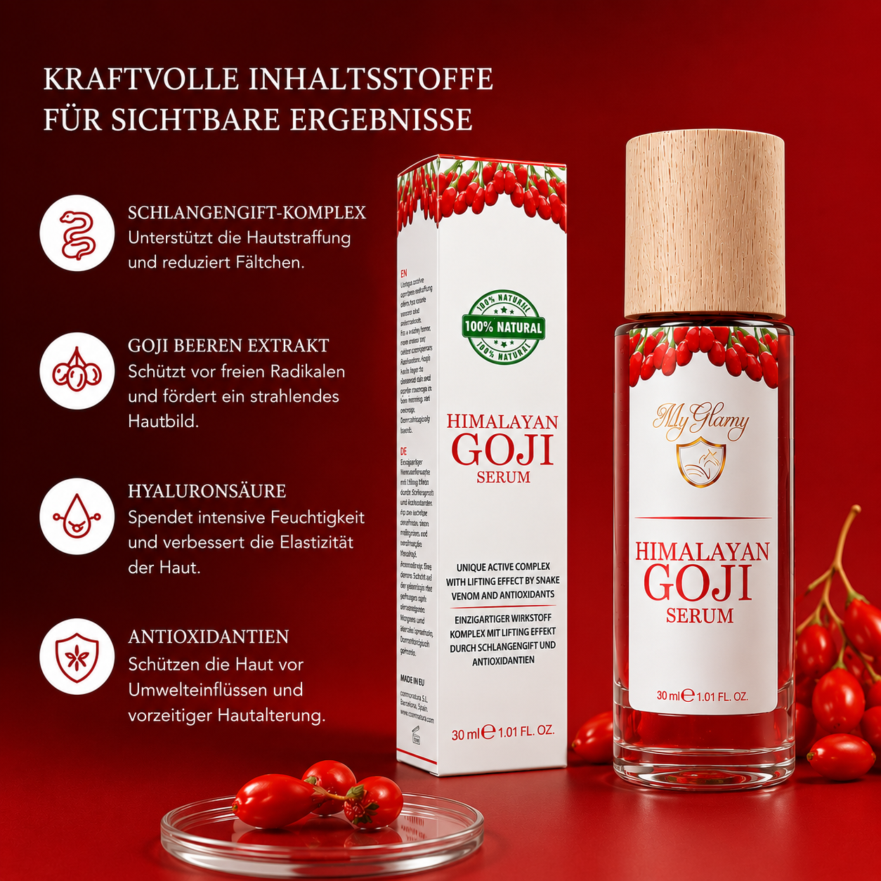 Serum Anti-Age Himalaya Bio GOJI BEEREN Antioxidantien HYALURONSÄURE Superfood Gesichts 30 ml MyGlamy