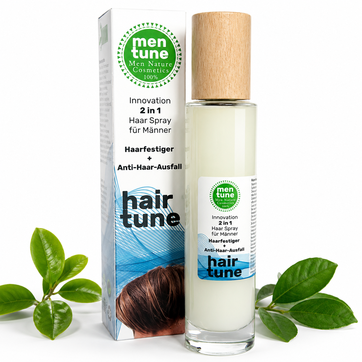 Haarspray anti-Ausfall + Wachstum mit Rosmarin Kamille Ingwer Sandelholz Brennnessel Rizinus Vitamin B3 B5 E