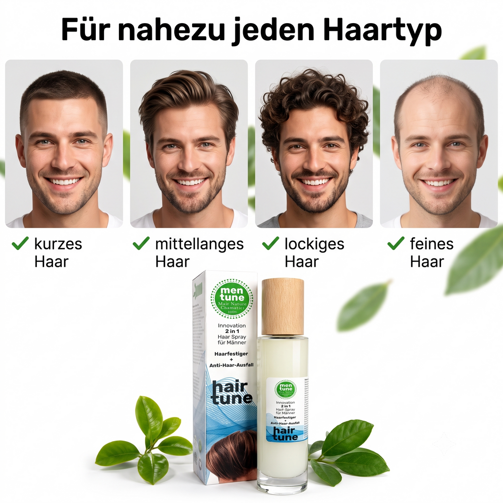 Haarspray anti-Ausfall + Wachstum mit Rosmarin Kamille Ingwer Sandelholz Brennnessel Rizinus Vitamin B3 B5 E
