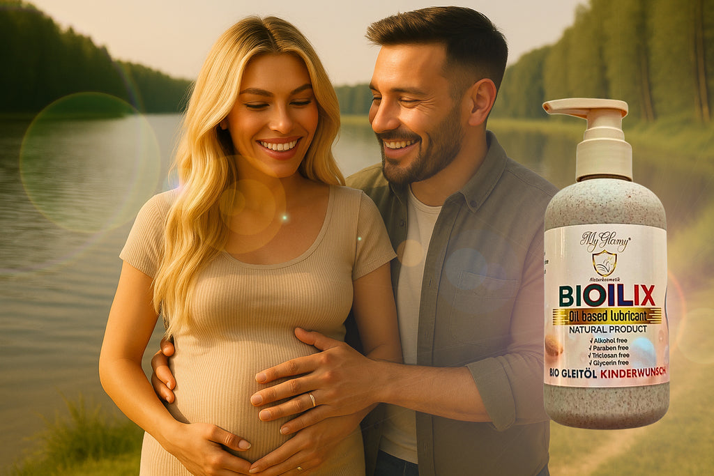 MyGlamy Bioilix Gleitmittel bei Kindwerwunsch Gleitöl für den Intimbereich -ohne Parabene Wasser Glyzerin-