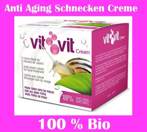 50 ml 100% BIO Schneckencreme Schneckenschleim Anti Aging Hauterneuerung Cream